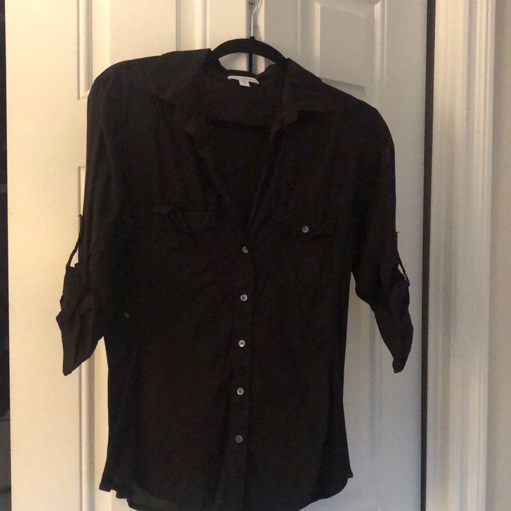 James Perse black blouse size L